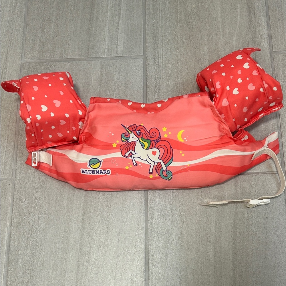 ❤️ 3/$18 Kids Pink Unicorn Swim Floaties with shoulders, flotation device